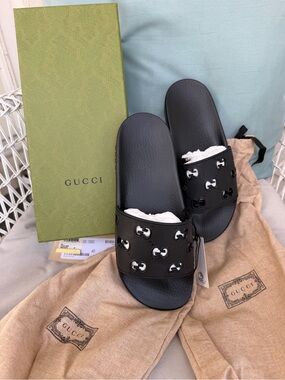 Gucci Black Slide Sandals